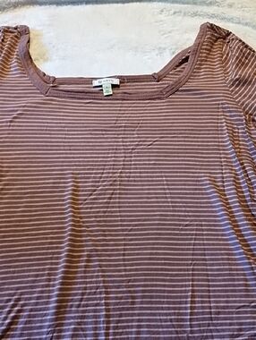 🇺🇸 Clearance 🇺🇸Susina Dusty Rose Striped Short Sleeve Scoop Neck Top